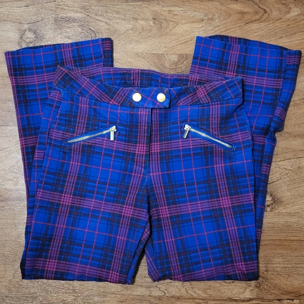 Plaid Comfortable Pants - Time and Tru - Punk Grunge Trendy 90s Zipper Detail